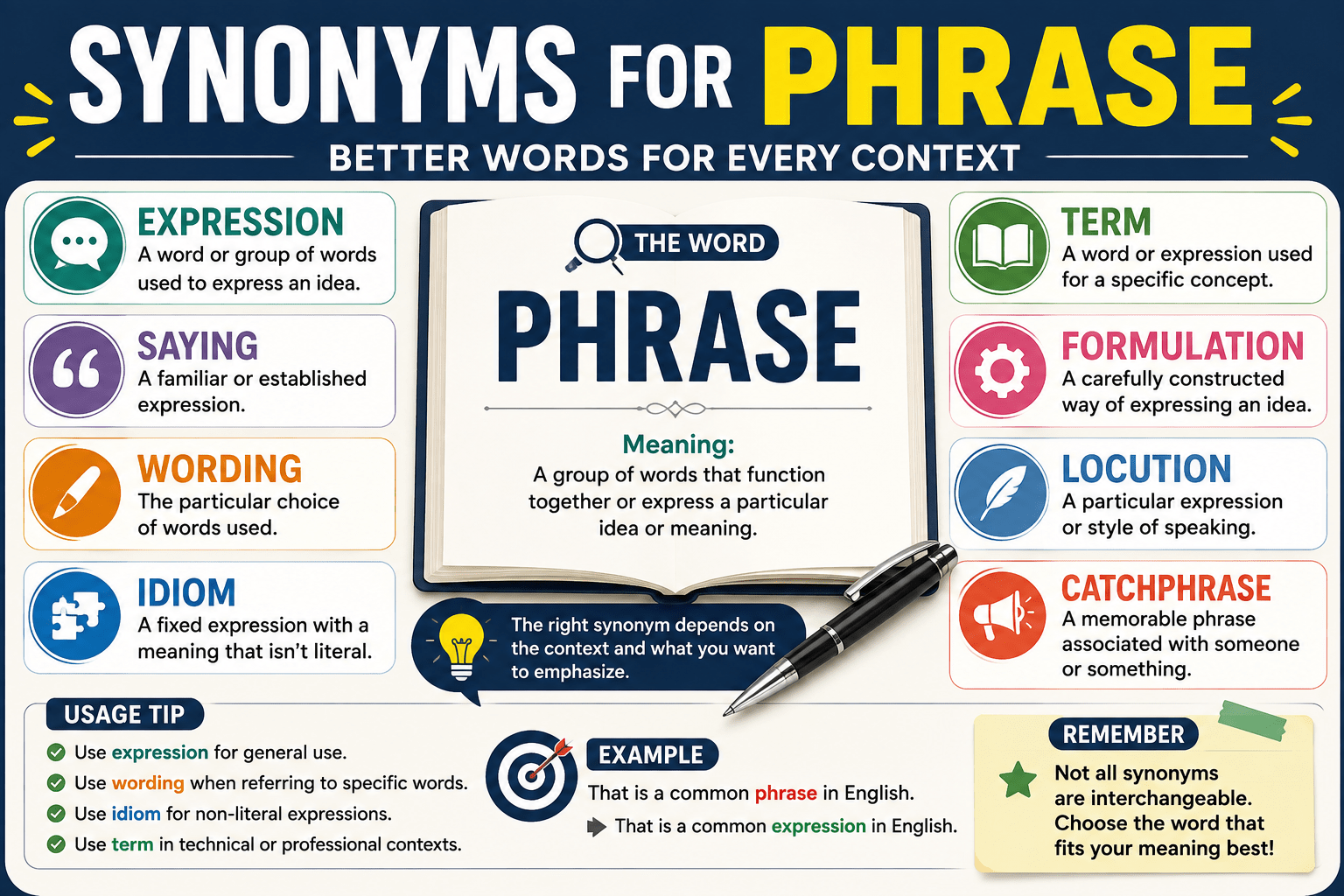 synonyms for phrase