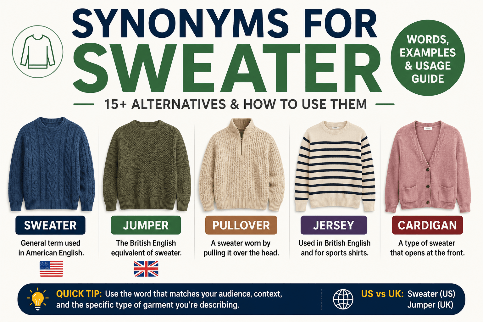 synonyms for sweater